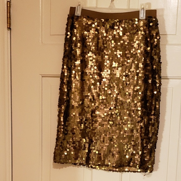 NY & CO Collection Gold Sequin Skirt size XSmall - Picture 4 of 7